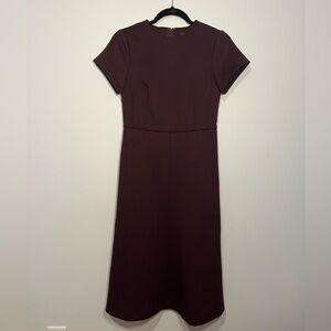 Ann Taylor Deep Plum Purple A-Line Midi Dress NWT